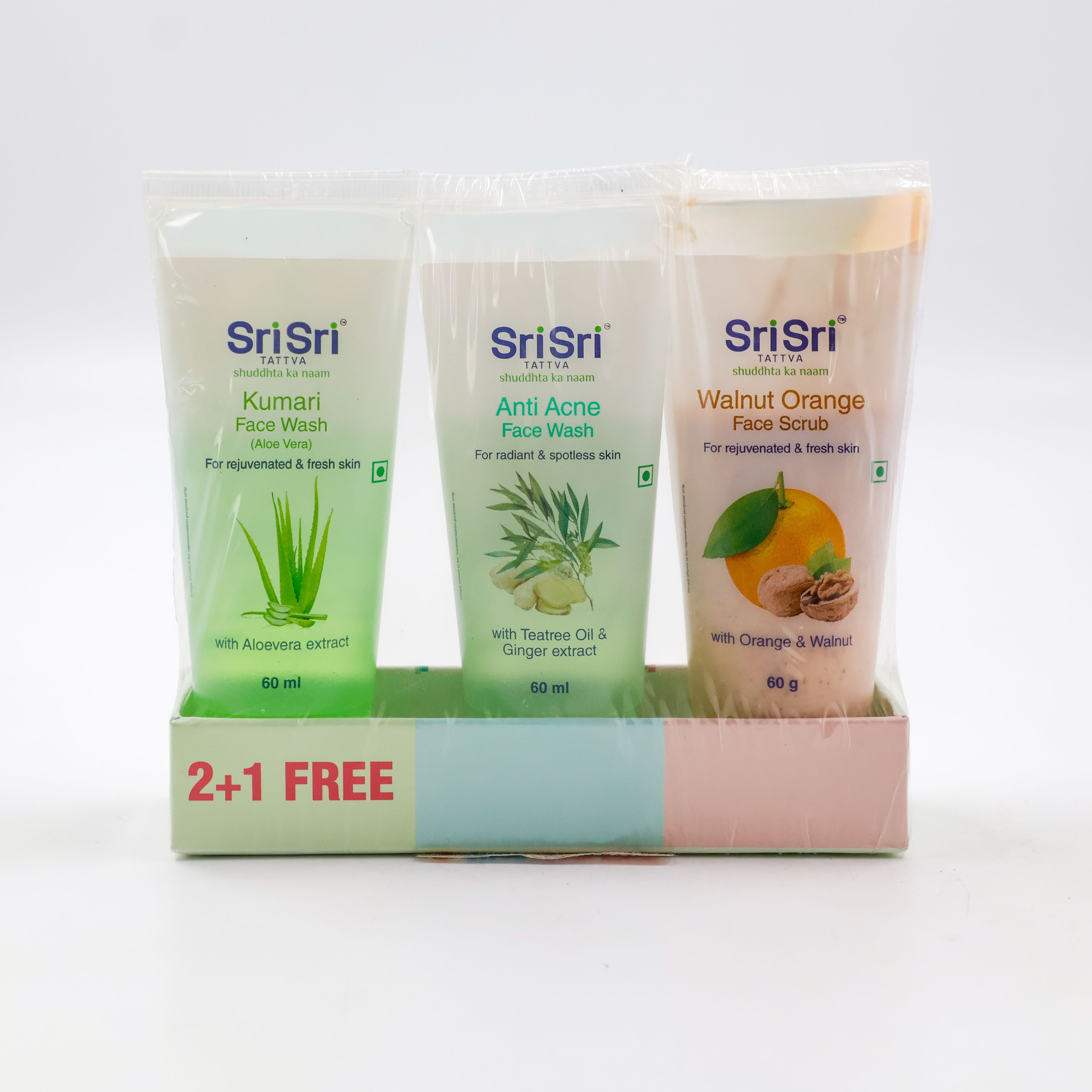 Sri Sri Facewash 2+1 Free Anti Acne Kumari Walnut 180 g